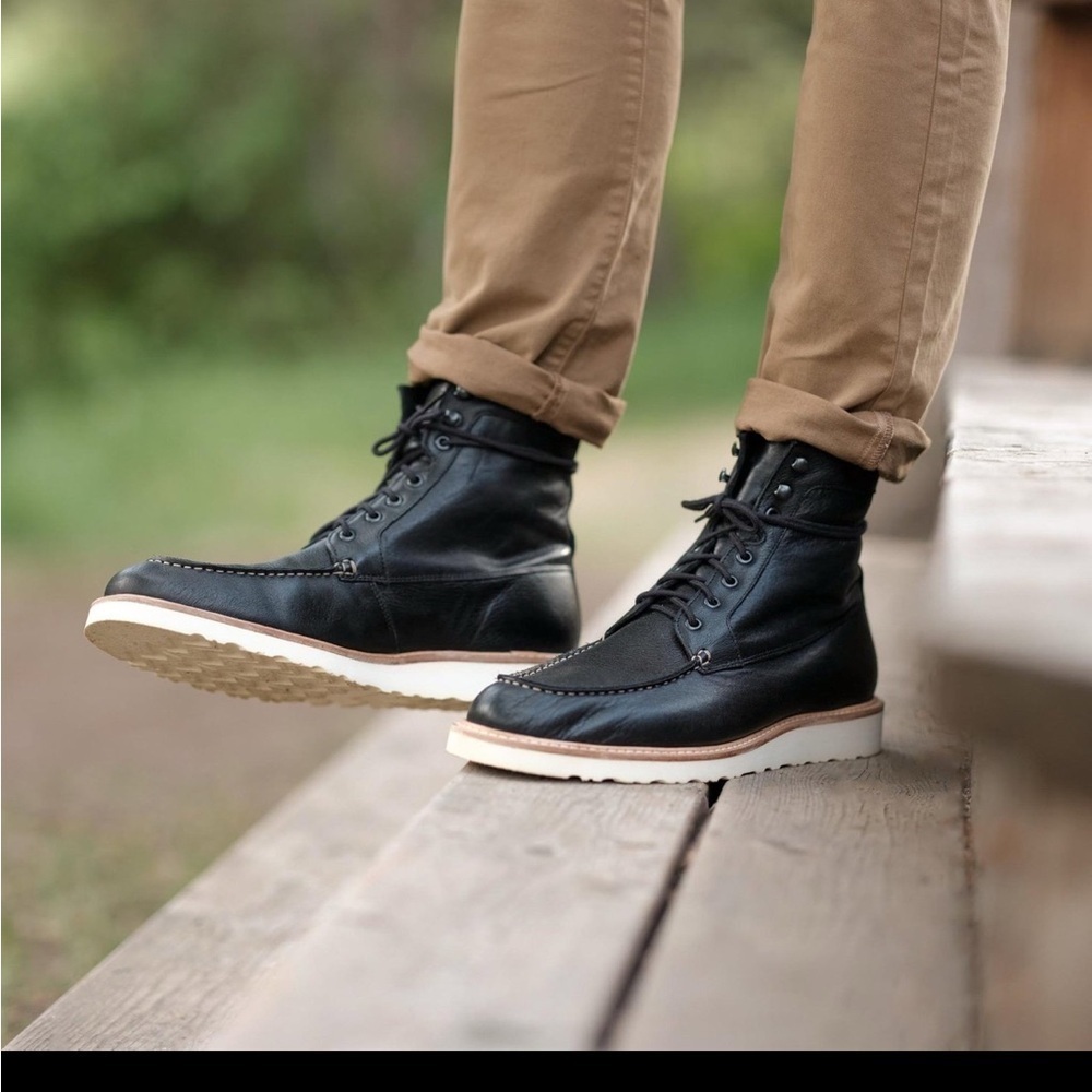 Nisolo Mateo All Weather Leather Boots Black Mens 8.5 NWT